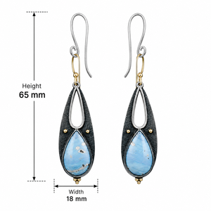 Orecchini Pendenti Vintage Multicolore a Goccia con Pietre Colorate Bicolore per Donne - Product Image 5