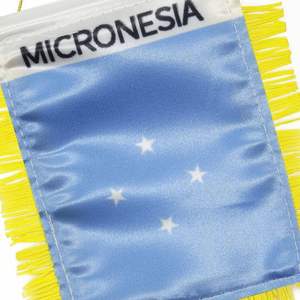 Custom Micronesia Satin Pennant Flag Digital Printed Automotive Mini Flag <b>Banner</b> with Yellow Tassels Made of Polyester Plastic - Product Image 6