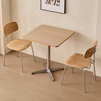 Ensemble table et chaises vintage en acier inoxydable avec plateau en panneau composite, pour restaurants, hôtels, salons de thé, cafés, tables nordiques tendance