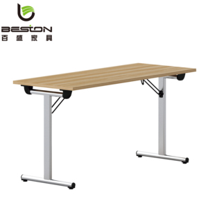 2019 Muebles de oficina modernos modulares Hierro rociado Metal Pata de melamina de madera vieja, Mesa plegable Mesa plegable - Product Image 1
