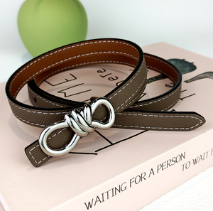 Nuovi disegni Double face da donna sottile in vera pelle con cinturini colorati fibbia con fiocco in vera pelle <span class=keywords><strong>cintura</strong></span> in vita - Product Image 5