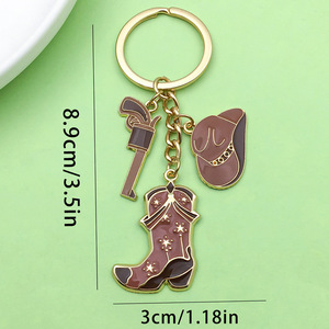 Moda Western <span class=keywords><strong>Cowboy</strong></span> portachiavi in lega stivali pistola e cappello portachiavi per chiavi auto zaini portafogli uomo donna regalo - Product Image 4