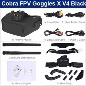 Skyzone Cobra Xv4 1280x720 4 3inch Đa dạng 5.8GHz 48ch Rapidmix Receiver Head Tracker DVR FPV Kính Đối với FPV Racing Drone - Product Image 5