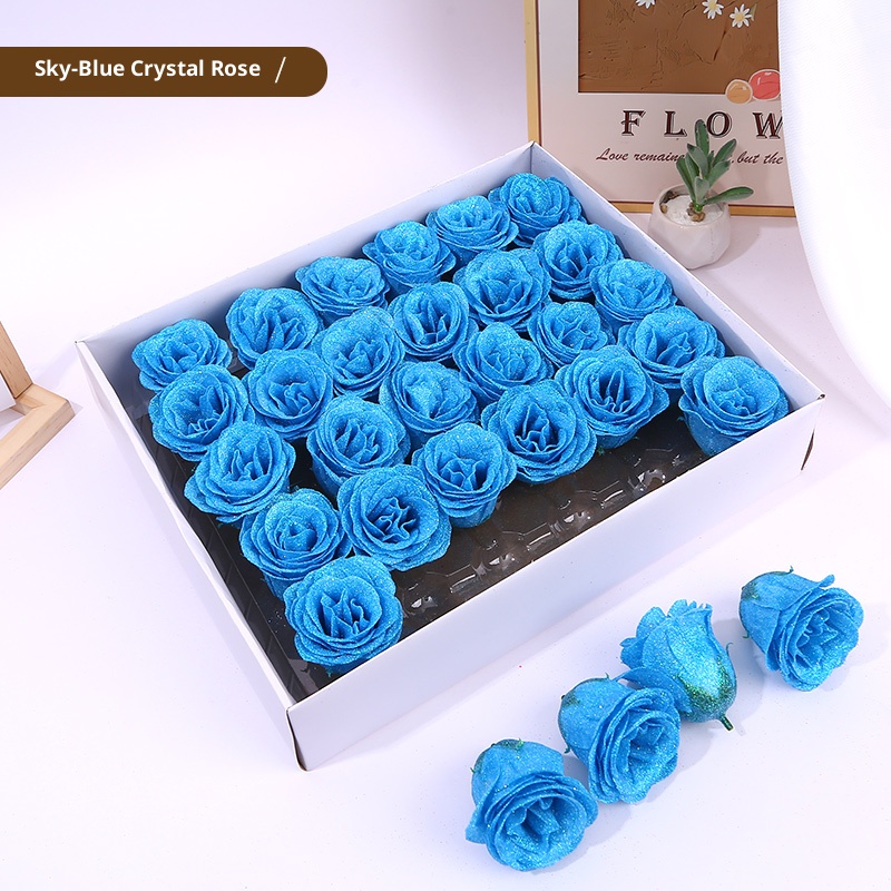 Rose de cristal bleu ciel