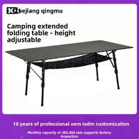 Table et chaise pliantes d'extérieur personnalisées pour le camping, avec système de levage, portables, en alliage d'aluminium, type 'Egg Roll', réglables en hauteur, vente en gros