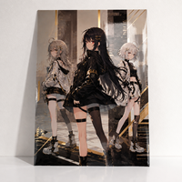 Affiches d'art numérique anime sur mesure en or rose/cuivre, impression sur feuille de précision, pelliculage brillant, petite tirée, pour convention d'artistes