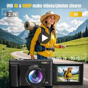 Sonida Nouvelle Caméra Photo Rétro Vlog pour Enfants OEM 4K 48MP avec Zoom Fixe 16X 180° °   Appareils photo numériques à écran rotatif pour la photographie - Product Image 2