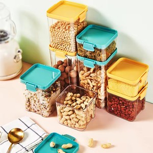 Ucuz toptan plastik temizle istiflenebilir mutfak depolama kavanoz seti - Product Image 1