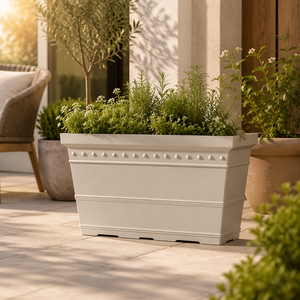 Jardinière rectangulaire en PP imitation terre cuite, anti-UV, recyclable, empilable, pour extérieur et intérieur, pot de fleurs respirant pour serre - Product Image 2