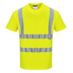 PORTWEST - S170YERXXL Camiseta amarilla de manga corta de algodón Comfort hi-vis-EAN 5036108268245 ROPA DE TRABAJO DE LA HI-VIS - Product Image 1
