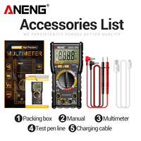 ANENG SZ818 PRO Multimeter Digital Isi Ulang Deteksi Kabel Live/Netral NCV Multitester dengan Alat Transistor HFE