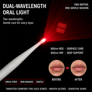 Dispositivo de Luz Roja de Doble Longitud de Onda 660nm + 850nm para Herpes <span class=keywords><strong>Labial</strong></span> y Aftas, Sin Cremas, Sin Químicos, Compacto, Portátil, OEM Disponible - Product Image 2