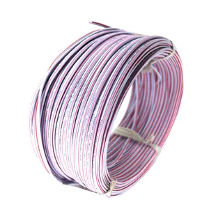 2468 rosa e branco duplo paralelo fio elétrico estanhado de cobre isolado fio de pvc