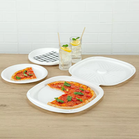 Boîtes à pizza jetables compostables en gros, emballages écologiques à emporter, contenants alimentaires biodégradables, kits de fournitures pour fêtes