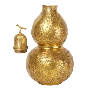 Ornement de <span class=keywords><strong>gourde</strong></span> Feng Shui <span class=keywords><strong>Wu</strong></span> Calabash, pendentif <span class=keywords><strong>Lou</strong></span>, sculpture de décoration pour la maison, décoration de table, décoration dorée porte-bonheur - Product Image 6