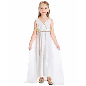 Romeinse Griekse Godin Cosplay Kostuum Witte Jurk Prestatie Kleding