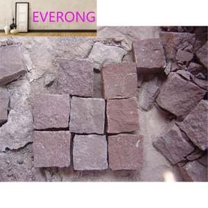 <span class=keywords><strong>Piedra</strong></span> de adoquín Pórfido roja y marrón con acabado de hendidura Natural Original chino para adoquines de Patio Exterior - Product Image 3