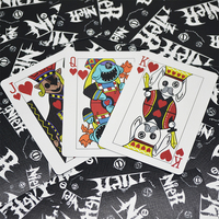 Carte à jouer imprimée personnalisée 310gsm à noyau noir Fournitures de casino Cartes à jouer Vente en gros Cartes à jouer bon marché