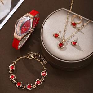 2025 vente chaude femmes à la mode créatif ovale Quicksand <span class=keywords><strong>montre</strong></span> à Quartz avec cuir décontracté 5 pièces ensemble femme <span class=keywords><strong>montre</strong></span> en Stock - Product Image 2