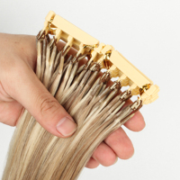 Meilleure vente Top qualité plumes Extension de cheveux 100% vrais cheveux humains Double dessiné droite 6D plumes Extension de cheveux