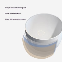 Vasque en céramique ronde modèle 8161 390x390x250mm, lavabo à poser sur comptoir pour salle de bain, idéal pour hôtels et rénovation de maisons
