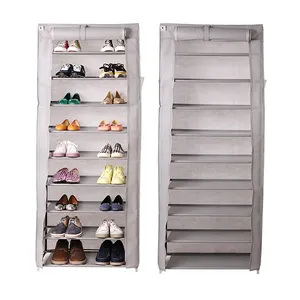 Portable Folding Dustproof Simple Metal Shoe Racks Non Woven Fabric Shoes Rack 10 Tier Supplier