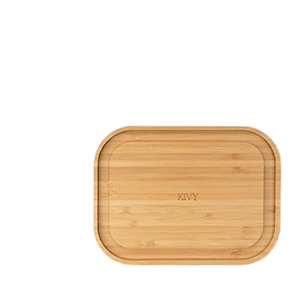 Vassoio di servizio di bambù con copertura di vetro trasparente burro piatti tagliere coperchio trasparente per il cibo che serve - Product Image 6