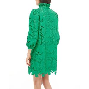 Nuevo Diseño Elegante Vestido Mini de Encaje con Cuello con Volantes, Manga Larga, Cuello Alto, Vestido de Cóctel para Mujer - Product Image 3