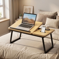 Table portable en bois réglable en hauteur pour ordinateur portable, bureau pliable pour lit, idéal pour la maison, le bureau, le travail, l'étude, la chambre, le canapé, le dortoir