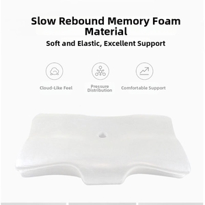 Almohada cervical contorneada de espuma viscoelástica, almohada ergonómica de soporte para el cuello, alivia la presión en el cuello y los hombros para quienes duermen de lado o boca arriba. - Product Image 2