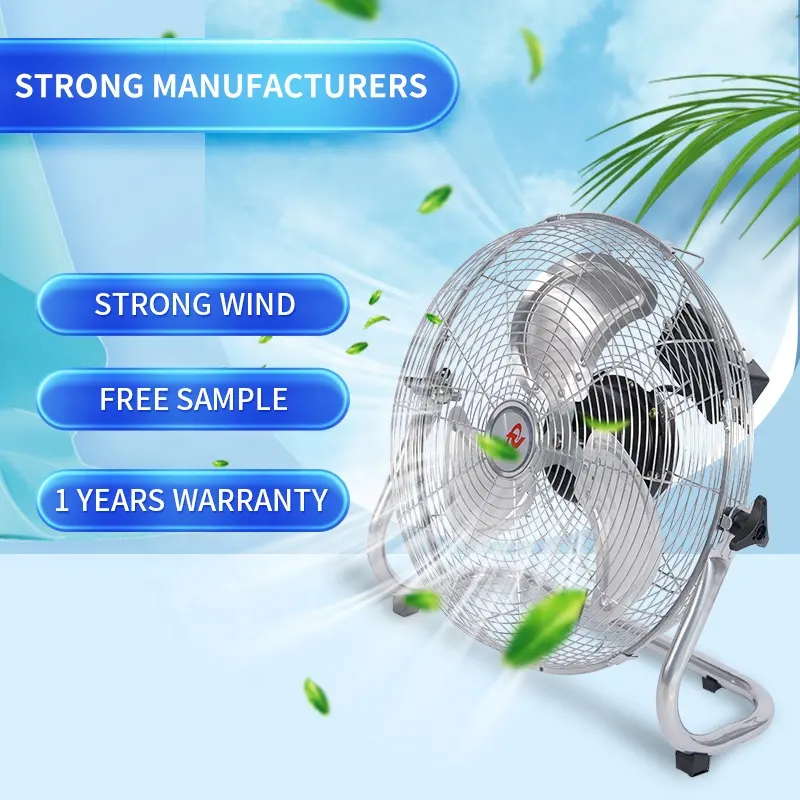 Electric Motor cooling Industrial design High Velocity Metal Blades 14 16 18 20 Inch Speed Coil Floor Fan