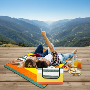 Manta <span class=keywords><strong>de</strong></span> Picnic Impermeable en Oferta, 150x200cm, Portátil, Económica, Dos en Uno, Tapete <span class=keywords><strong>de</strong></span> Playa y Camping con Bolsa - Product Image 4