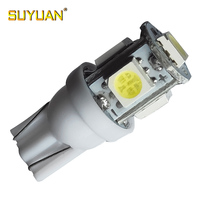 Nouvelle ampoule de voiture ultra-lumineuse T10 W5W 2825 5050 5SMD 194 Blanc Rouge Jaune 6500k LED, adaptée à l'éclairage intérieur