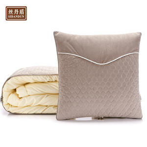 หมอนรองหลังในรถยนต์ ซิดันดัน สีเทา กำมะหยี่ ทรงสี่เหลี่ยม ผ้าห่มอเนกประสงค์ ผ้าโพลีเอสเตอร์ผสมฝ้าย - Product Image 1