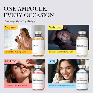 Ampolla Revitalizante Azul GHK-Cu con <span class=keywords><strong>Aloe</strong></span> <span class=keywords><strong>Vera</strong></span> y Ácido Hialurónico para la Eliminación de Líneas Finas, Lifting Facial, Renovación de la Piel y Sérum Hidratante - Product Image 5