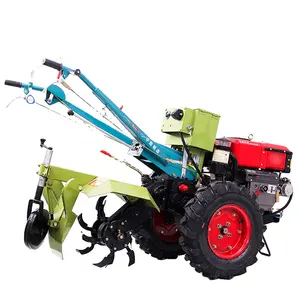 Diesel Engine Walking Tractor with a Rotary Tiller Electrical Start Used Tractor