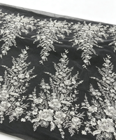 Tissu en tulle de luxe, lourd, à motifs floraux, broderie de sequins, disponible en plusieurs couleurs, tissu en maille pour robe de mariée