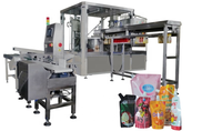Machine d'emballage entièrement automatique à 2, 4, 6 ou 8 têtes pour sachets de 5 oz (500 ml) de sauce BBQ, sauce pizza, avec buse autoportante et aspiration