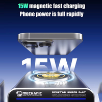 Chargeur de bureau multi-ports en métal MECHANIC G-POWER GaN 160W avec charge sans fil 15W QC4.0 pour iPhone iPad