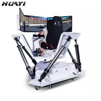 Plataforma de Movimiento de 6 Grados de Libertad con 3 Pantallas Interiores, Simulador de Realidad Virtual, Máquina de Juegos de Carreras de Coches, Metal, Entretenimiento, Educativo, Comercial