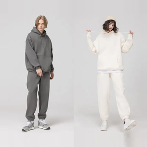 Ensemble sweat à capuche et pantalon de survêtement pour homme, style streetwear, avec impression 3D en relief, fermeture éclair intégrale, effet délavé à l'acide, personnalisable - Product Image 3