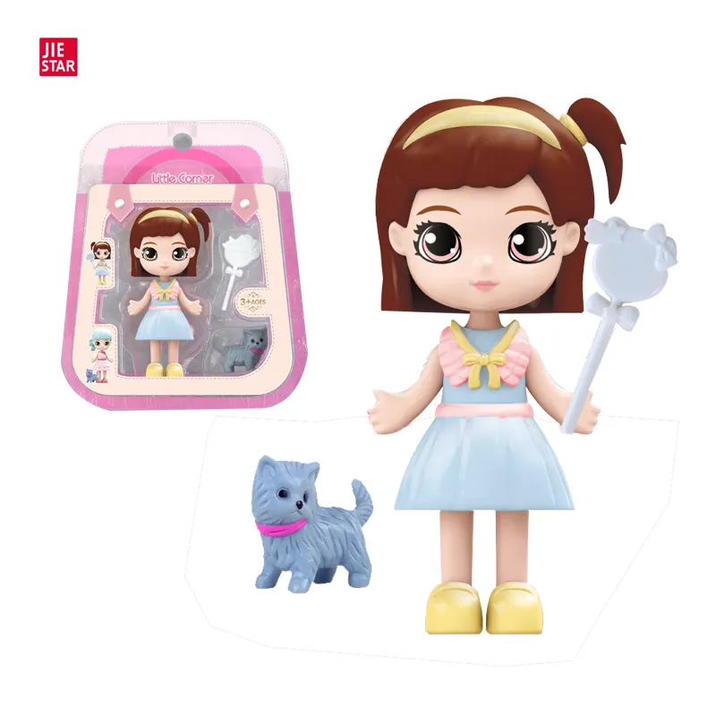 new product small plastic miniature dollhouse doll and pet dream doll house accessories