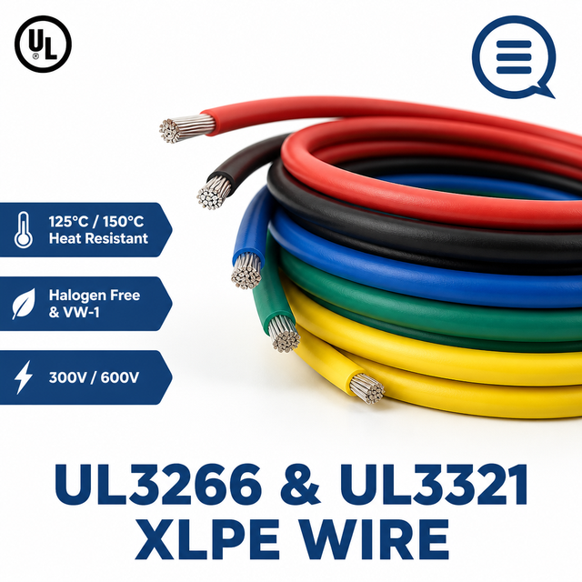 UL3266 UL3321 XLPE Insulated Wire Halogen Free 125C 150C Heat Resistant 300V 600V Internal Hook up Wire for Server & Data Center
