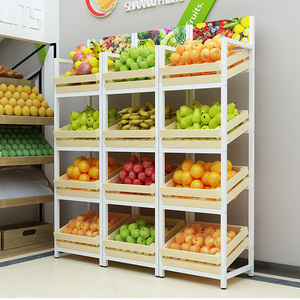 Freshfruitsandvegets Khung Sắt Siêu Thị Kệ Đứng Hiển Thị Gỗ Trái Cây Hiển Thị Giá - Product Image 5