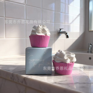 Bombes de bain en forme de gâteau, bombes de bain effervescentes au sel, formes mignonnes pour le bain, impression par transfert thermique, logo personnalisé - Product Image 3