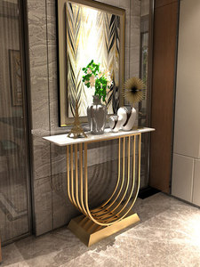 <span class=keywords><strong>Table</strong></span> d'entrée en <span class=keywords><strong>fer</strong></span> <span class=keywords><strong>forgé</strong></span> moderne, <span class=keywords><strong>console</strong></span> minimaliste de luxe légère, décoration du salon, en marbre, - Product Image 3