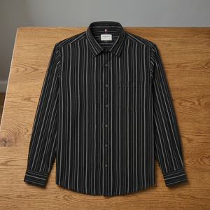 Enovate <b>Men's</b> Double Breasted Full Sleeve Striped Breathable Woven 100% Cotton ODM <b>Summer</b> Casual Shirt - Product Image 3