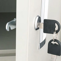 Serrure à came anti-effraction à crochet robuste en alliage de zinc pour casier, serrure coulissante pour armoire avec clés à tête en plastique Baileji