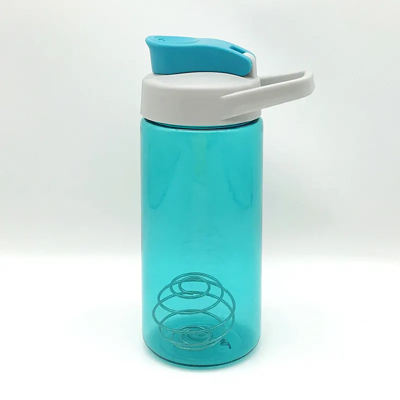 Schlussverkauf Klappdeckel zeitgestaltet motivierend Eigenmarke Fitnessstudio Sport Kunststoff Radfahren Trinken Mineralwasserflasche mit Strohhalm
