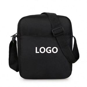 Bolso Bandolera Negro para Hombre, Estilo Casual Deportivo, de Nailon, con Logotipo Personalizado - Product Image 6